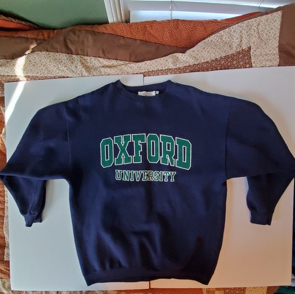 Oxford University crewneck sweater. Large (see measurements) Navy/Green.… - Picture 1 of 11